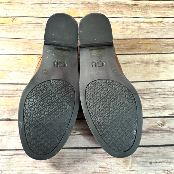 Gianni Bini Womens Cognac Brown Leather Monk Strap Wingtip Oxford Shoes 9M - Picture 9 of 11